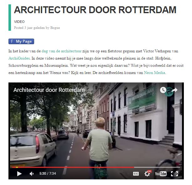 Victor gives an ‘architectour’ in Rotterdam for Bogue webtv