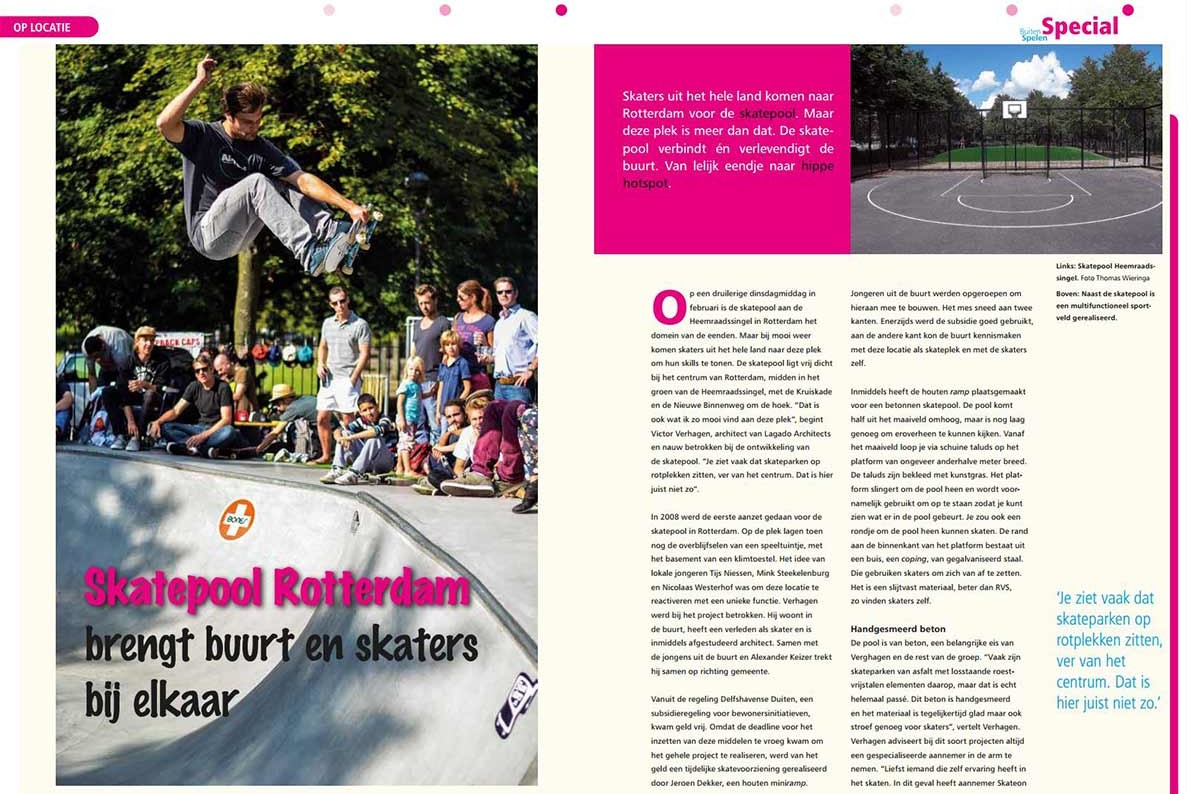 LAGADO contributed to Urban Sports special in Buitenspelen Magazine
