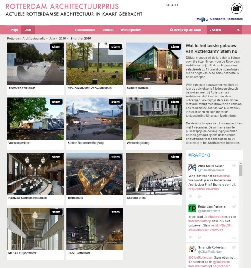 Skatepark Westblaak nominated for Rotterdam Architectuurprijs – help us win by voting!